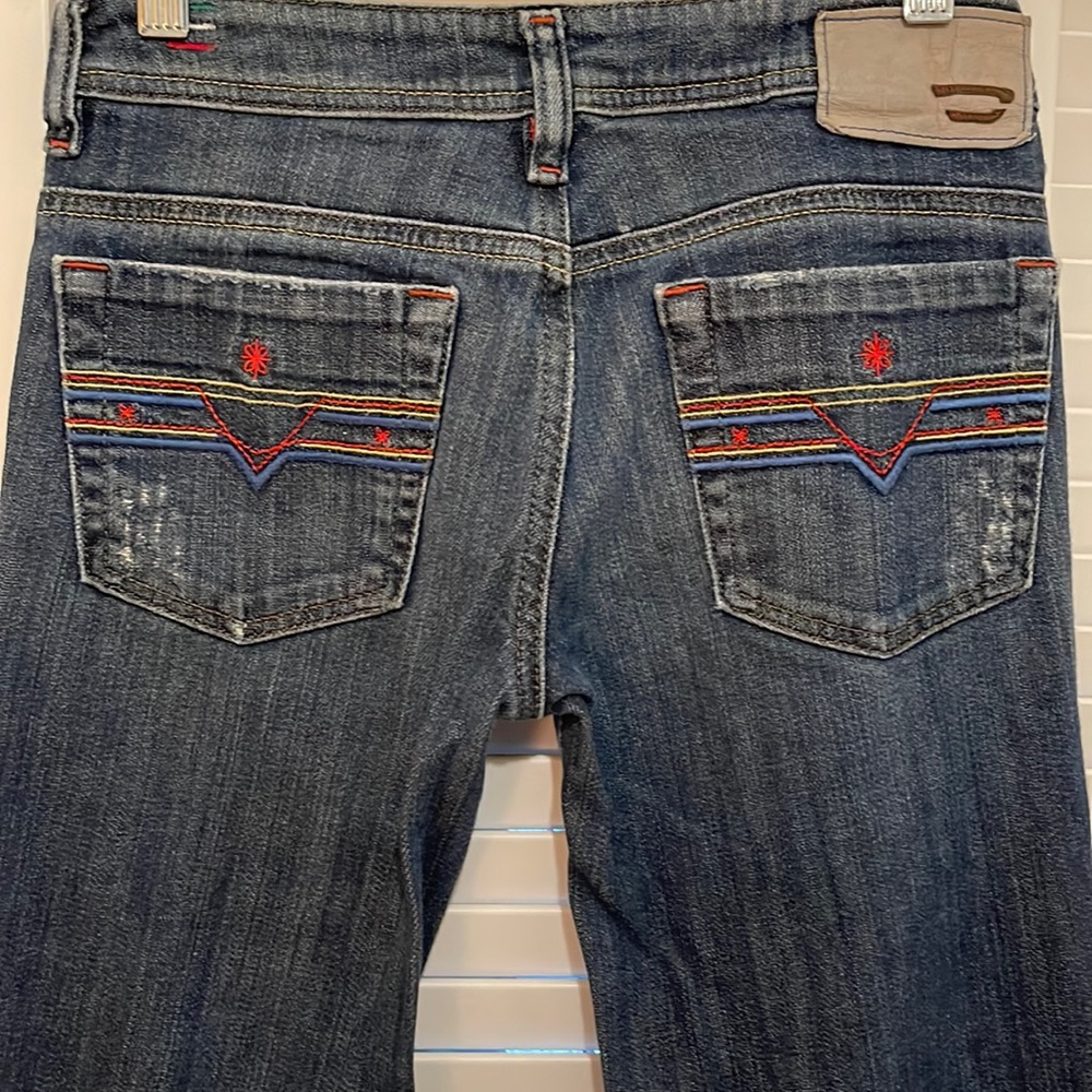 Diesel Industry Jeans. Bebel B.C. Bootcut. Rare. Embroidered Pockets. SZ W24 L30